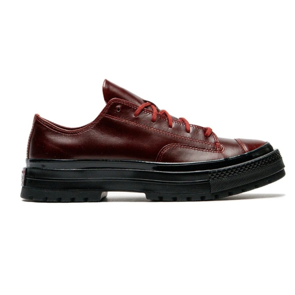 Converse Men's Dark Red Leather Sneakers